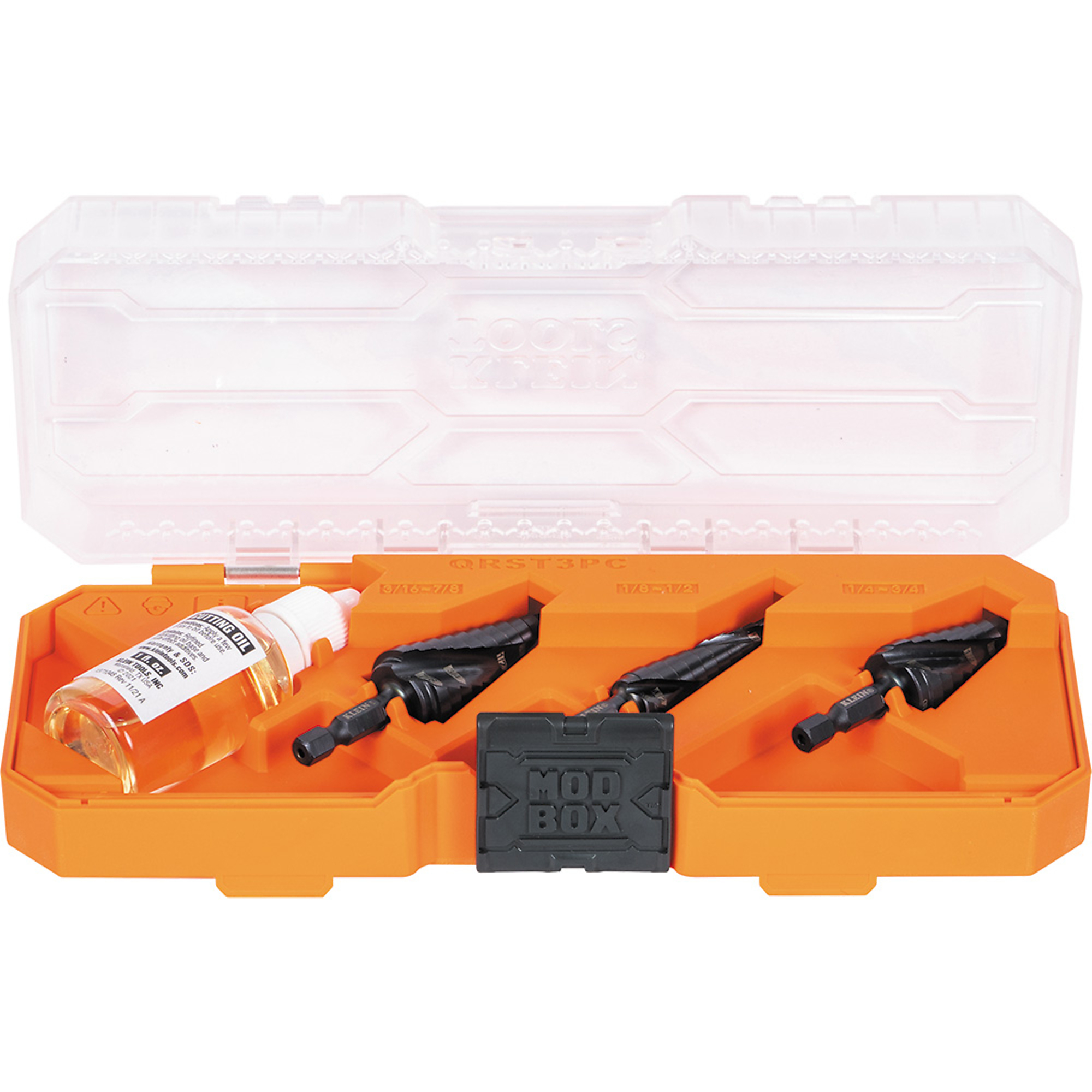 Klein Tools, Premium All Purpose Quick Release Step Bit Kit, 3 Size (SAE) Multiple in, Included (qty.) 3 Model# QRST3PC